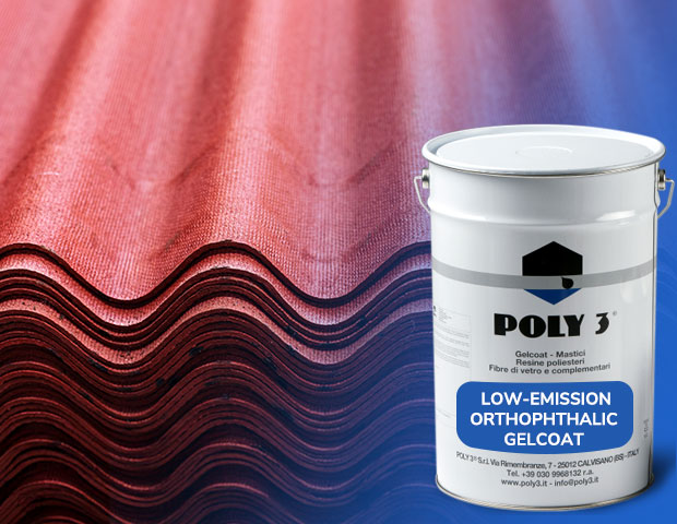 Low-emission orthophthalic gelcoat