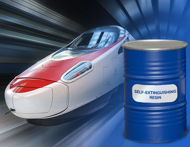 Self-extinguishing resin